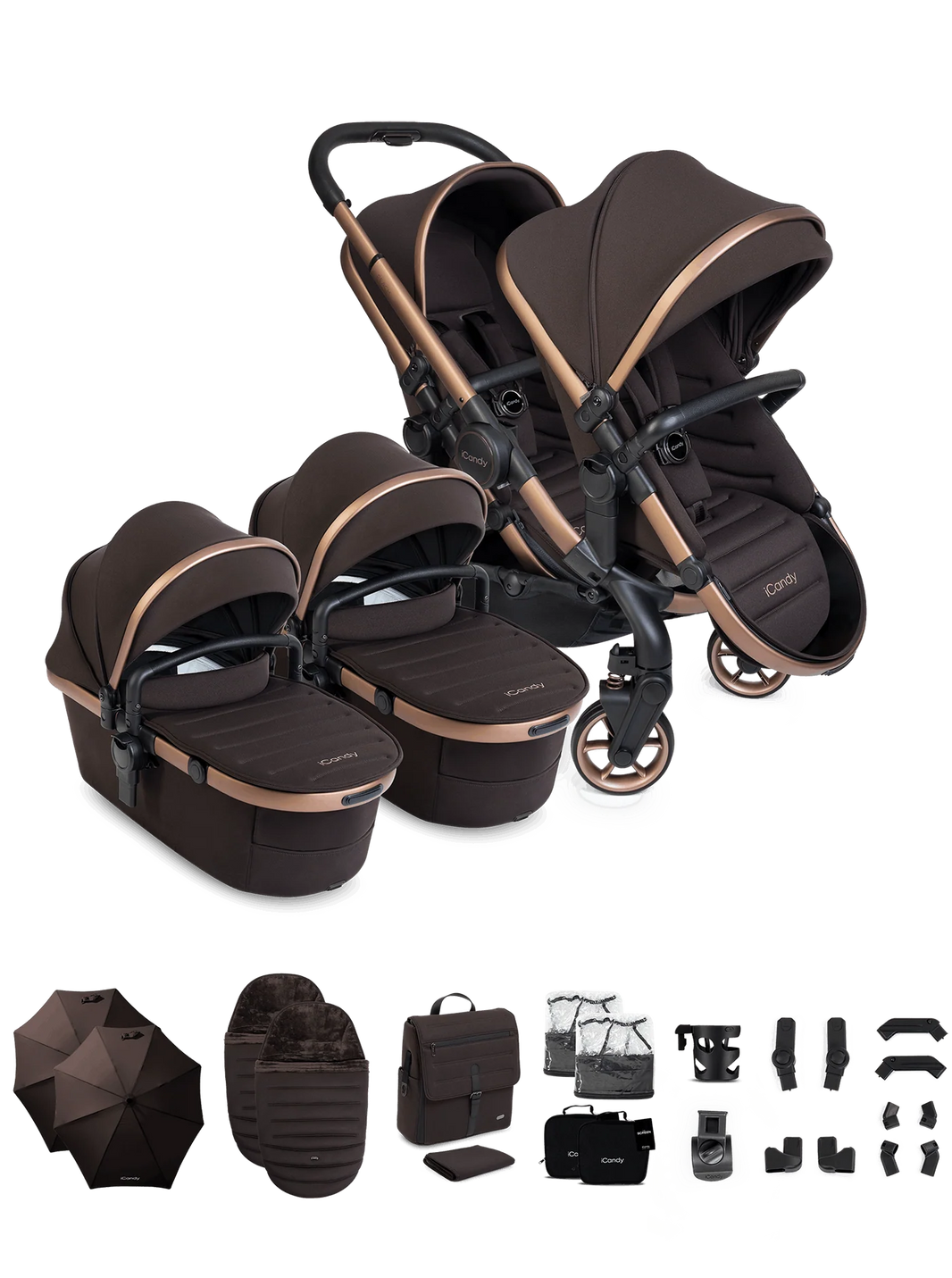 iCandy Peach 8 Duo Kinderwagen – Pecan – Complete Bundle