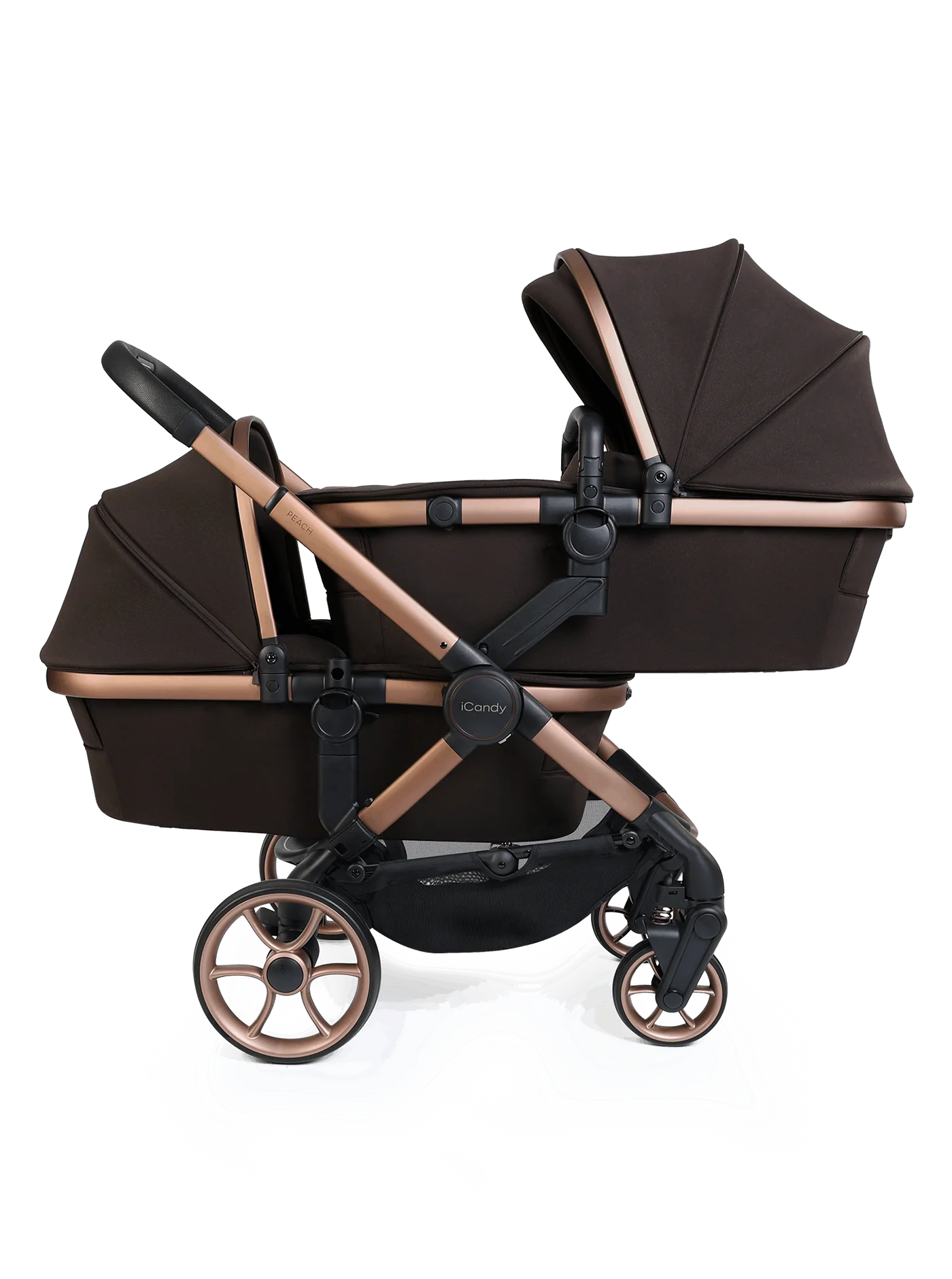 Peach 8 Pecan kinderwagen en reiswieg inclusief Duo-complete bundel