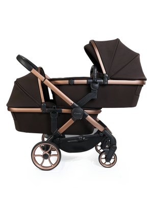 Peach 8 Pecan Pushchair and Carrycot - Twin Pushchair Bundle