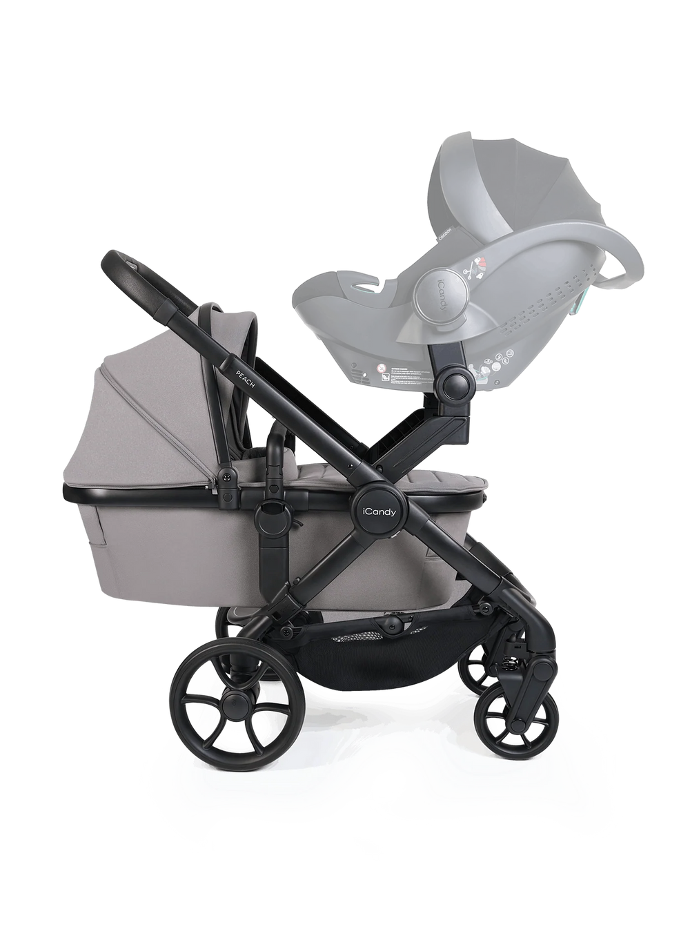 Peach 8 kinderwagen en reiswieg inclusief Duo-complete bundel (Porcini)