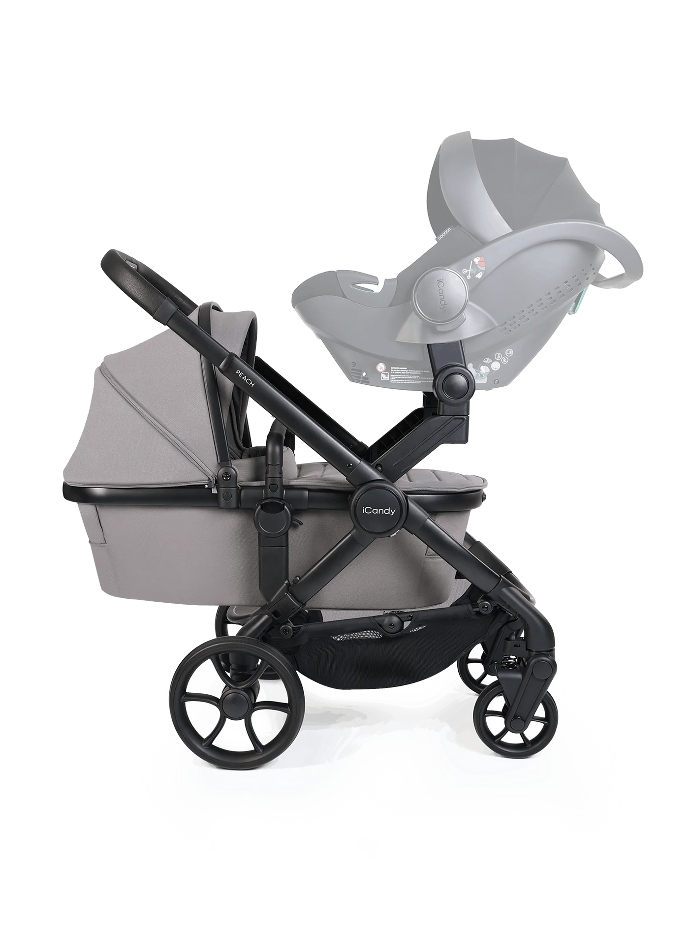 Peach 8 kinderwagen en reiswieg inclusief Duo-complete bundel (Porcini)