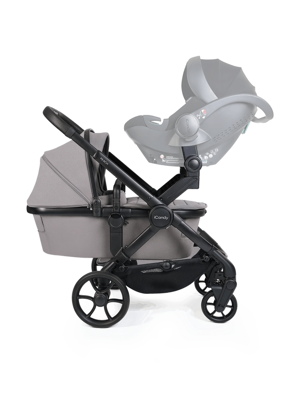Peach 8 Porcini Pushchair and Carrycot - Twin Pushchair Bundle