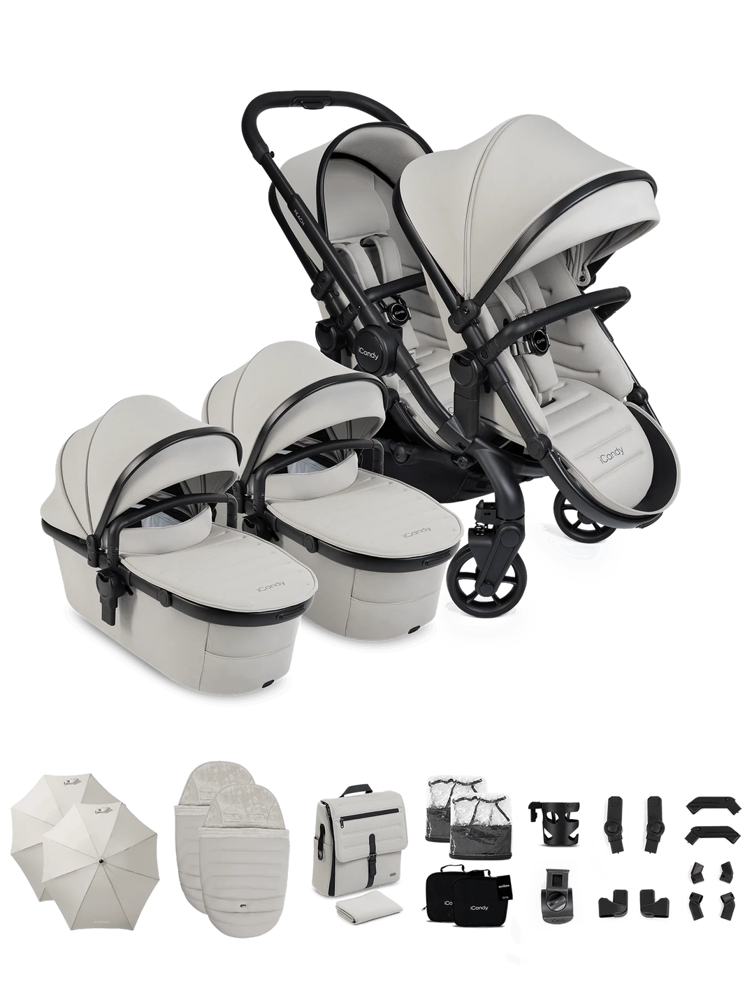 iCandy Peach 8 Duo Kinderwagen – Taupe – Complete Bundle