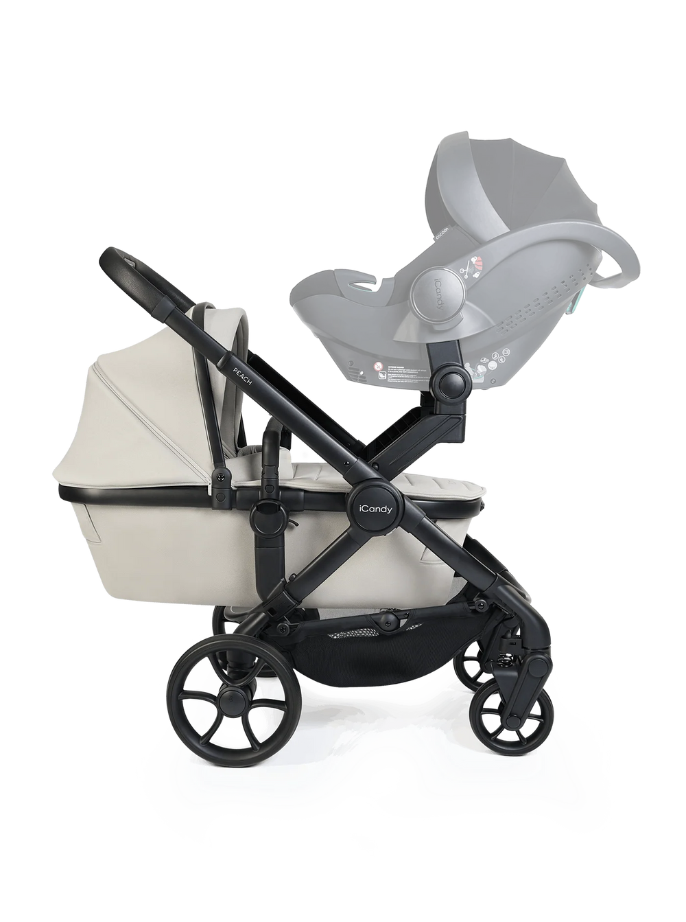 Peach 8 Taupe kinderwagen en reiswieg inclusief Duo-complete bundel