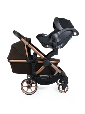 Peach 8 Pecan Pushchair and Carrycot - Twin 360 Car Seat Combo