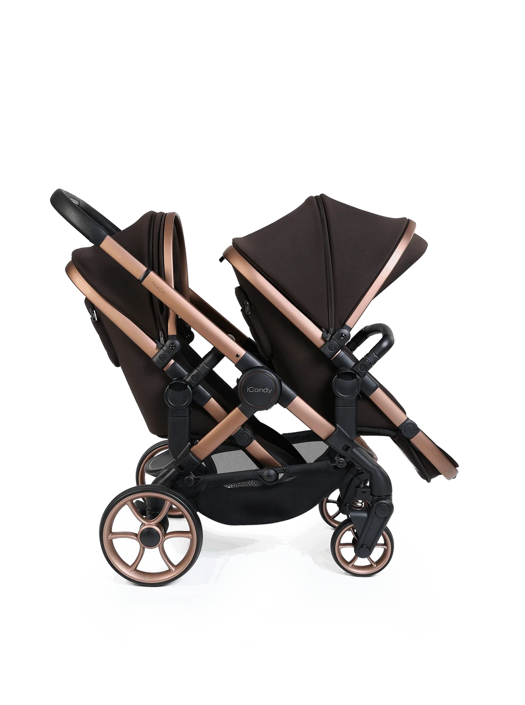 iCandy Peach 8 Twin 3-in-1 Kinderwagen – Pecan – Complete Bundle