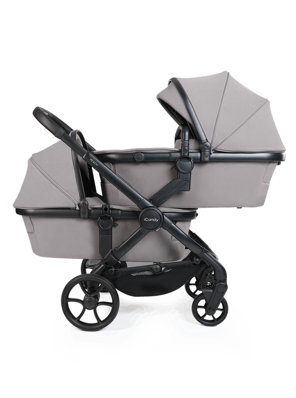 Peach 8 Porcini Pushchair and Carrycot - Twin 360 Car Seat Combo