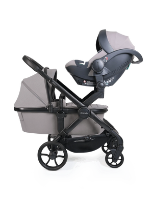 Peach 8 Porcini Pushchair and Carrycot - Twin 360 Car Seat Combo
