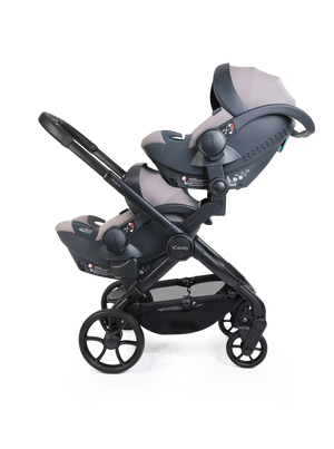 Peach 8 Porcini Pushchair and Carrycot - Twin 360 Car Seat Combo