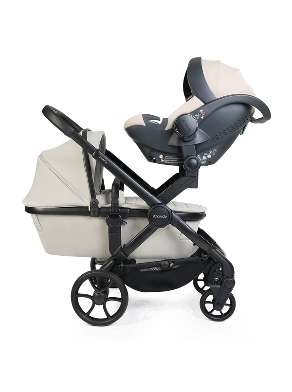 Peach 8 Taupe Pushchair and Carrycot - Twin 360 Car Seat Combo