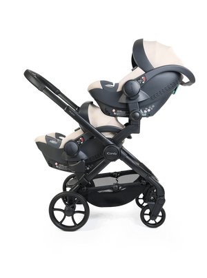 Peach 8 Taupe Pushchair and Carrycot - Twin 360 Car Seat Combo