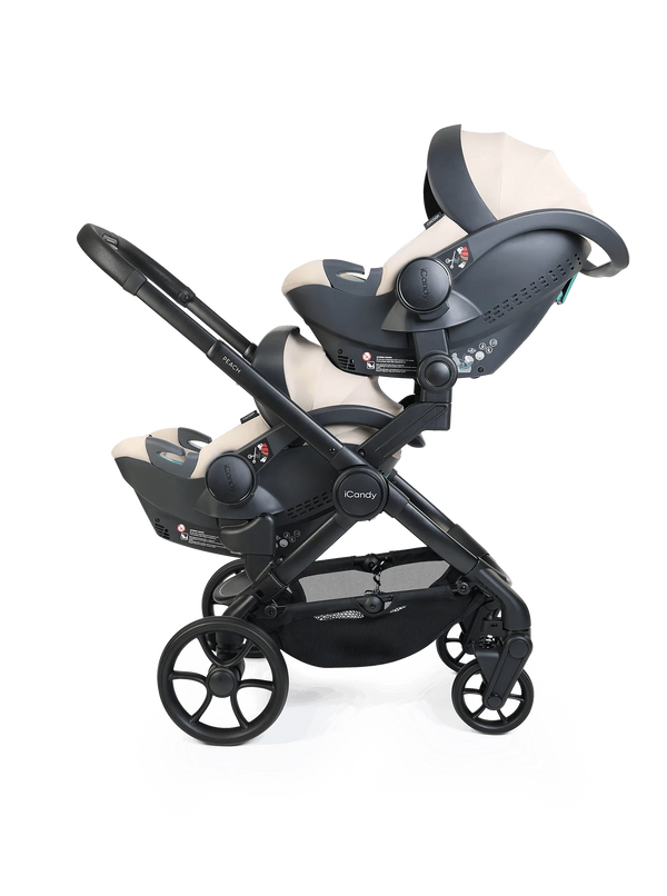 Peach 8 Taupe Pushchair and Carrycot - Twin 360 Car Seat Combo