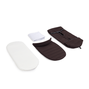 Peach 8 Coffee Bean Carrycot Fabric Set (Carrycot, Liner, Baseboard, Apron) x2