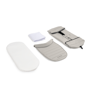Peach 8 Taupe Carrycot Fabric Set (Carrycot, Liner, Baseboard, Apron) x2