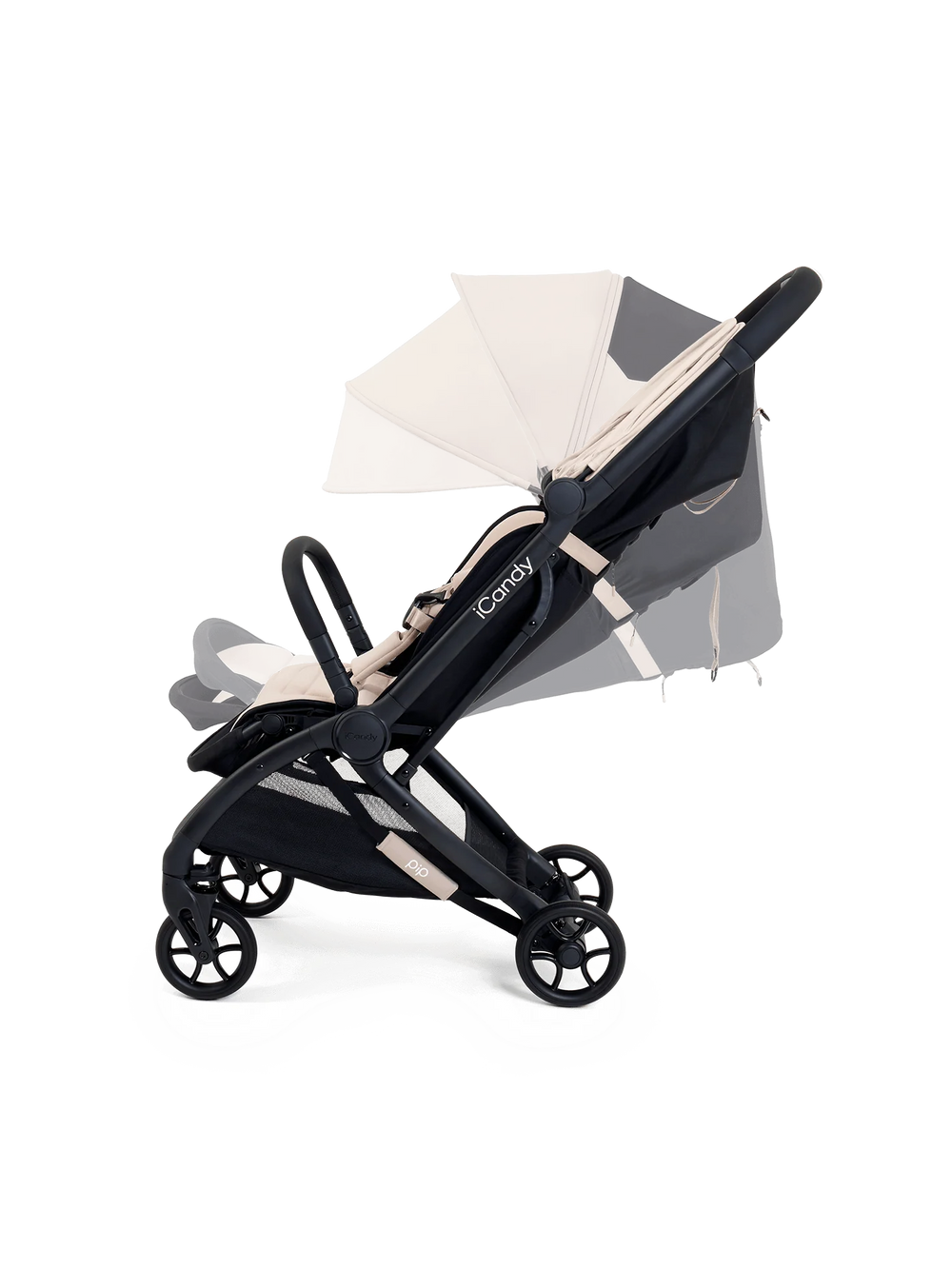 PIP buggy latte inclusief bumperbar, regenhoes, reistas en seatliner