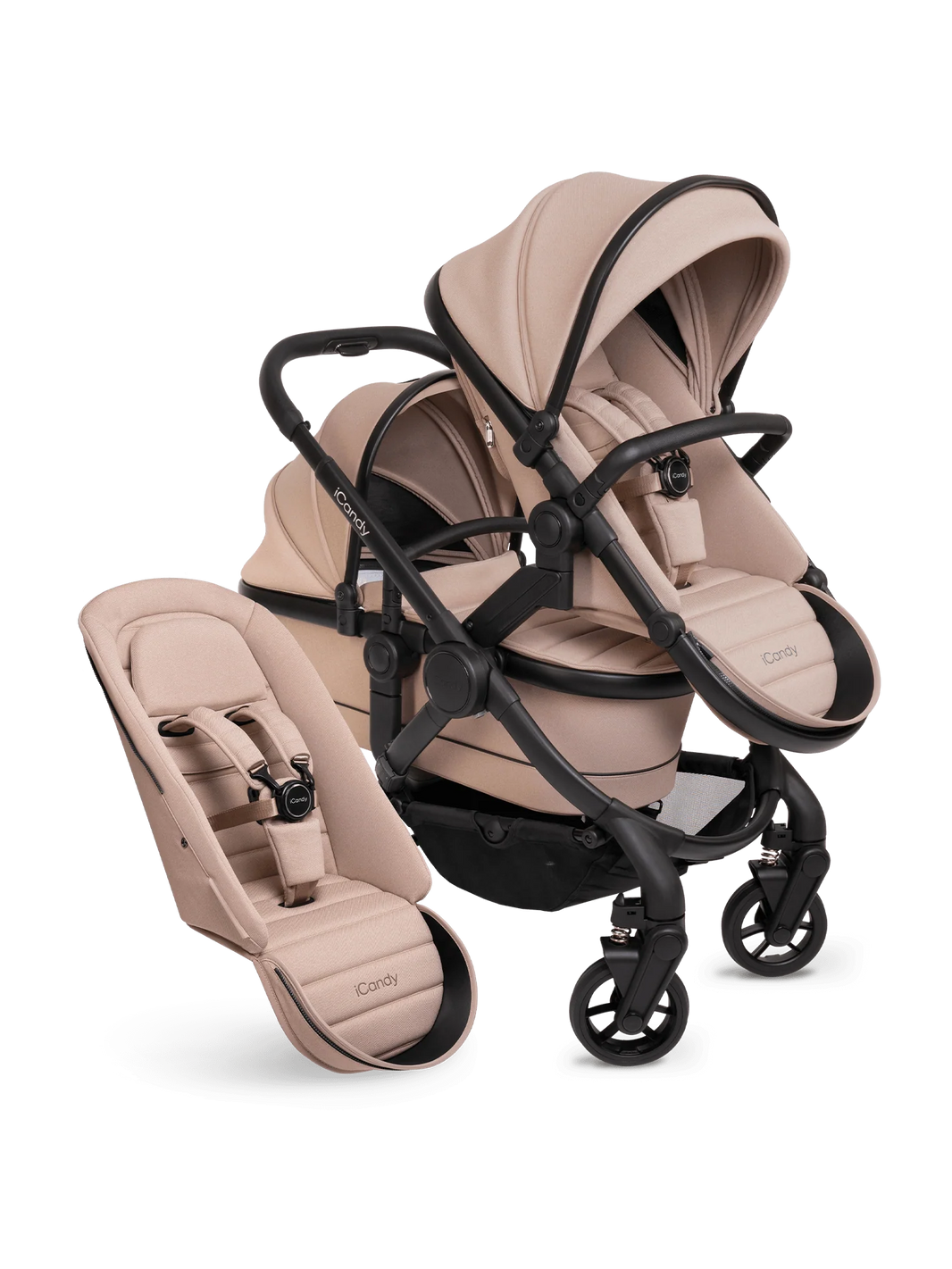 Peach 7 Cookie Pushchair and Carrycot - Double