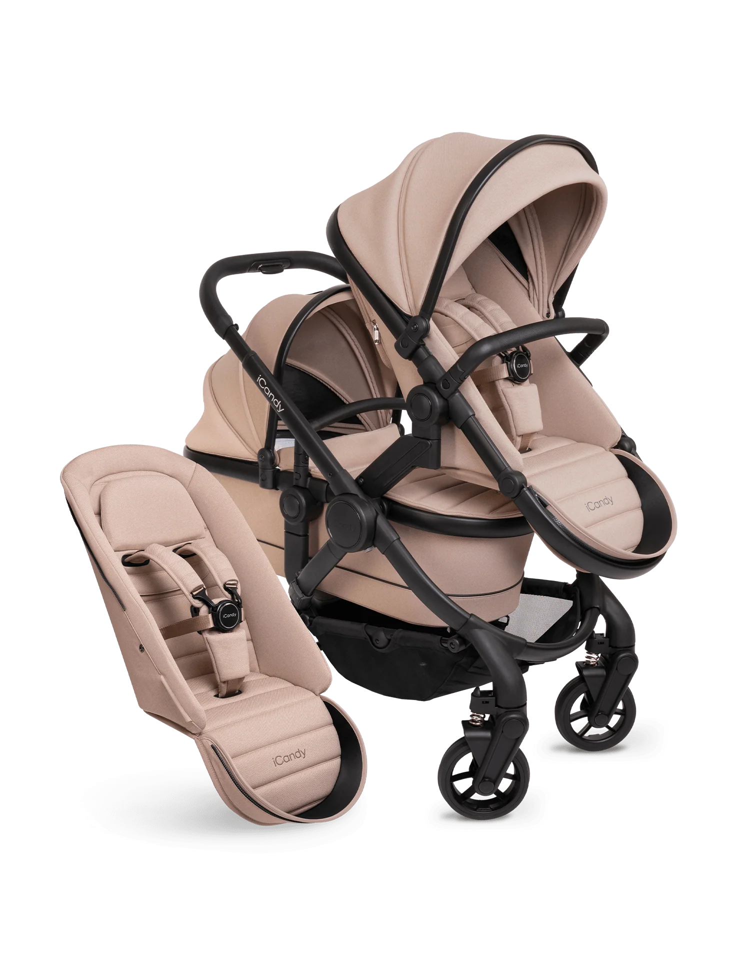 Peach 7 Cookie Pushchair and Carrycot - Double
