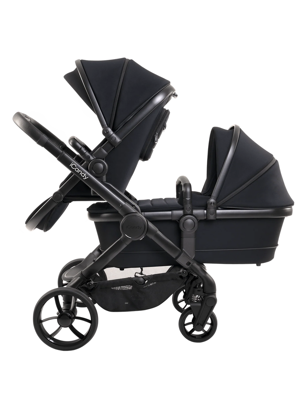 Peach 7 Black Pushchair and Carrycot - Double