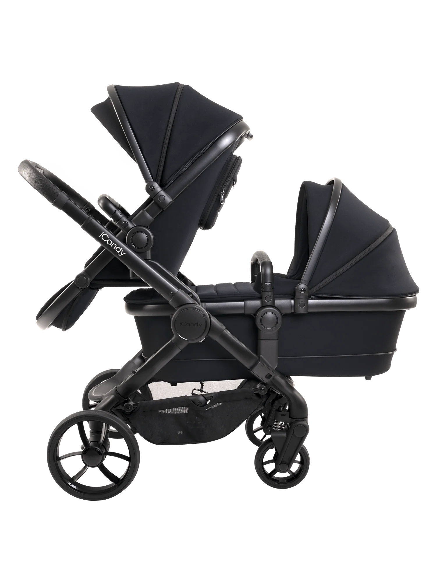 Peach 7 Black Pushchair and Carrycot - Double
