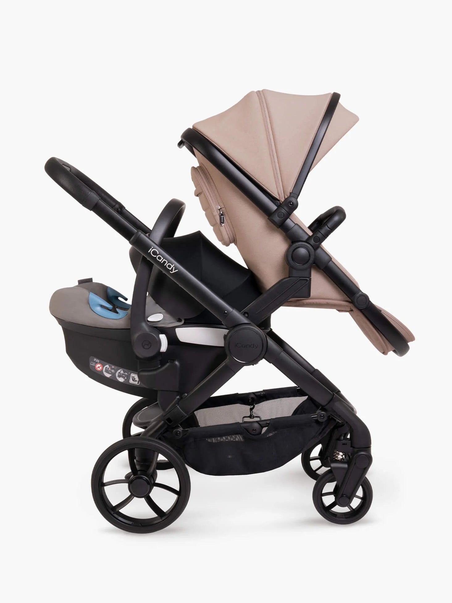 Peach 7 Cookie Pushchair and Carrycot - Double