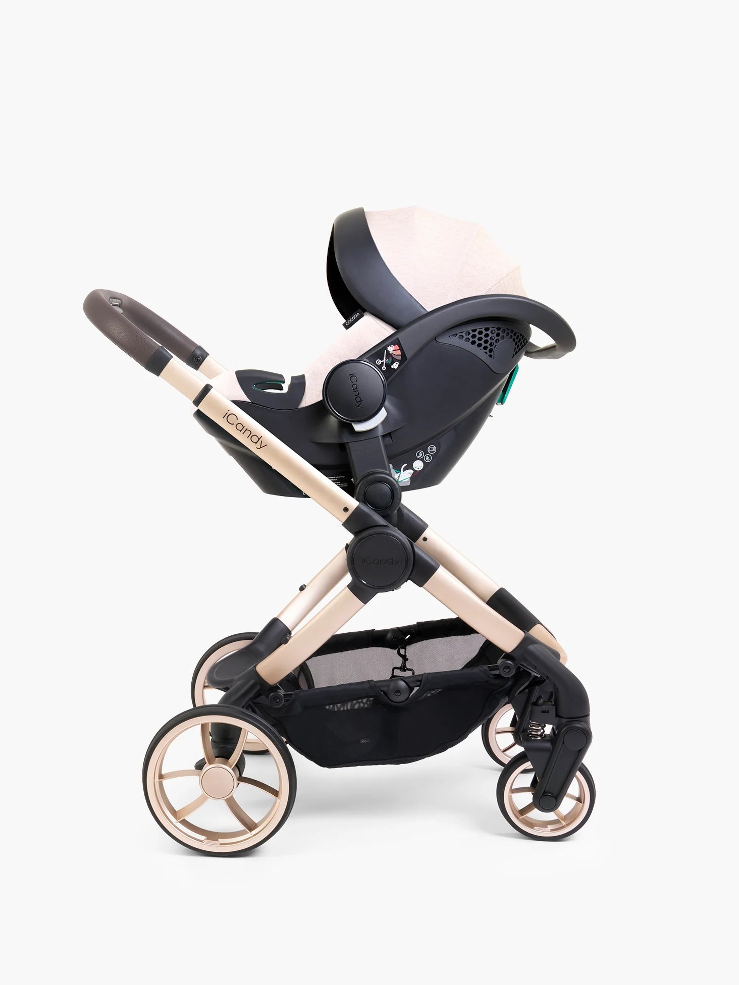 Peach 7 Biscotti Pushchair and Carrycot - Complete Car Seat Bundle