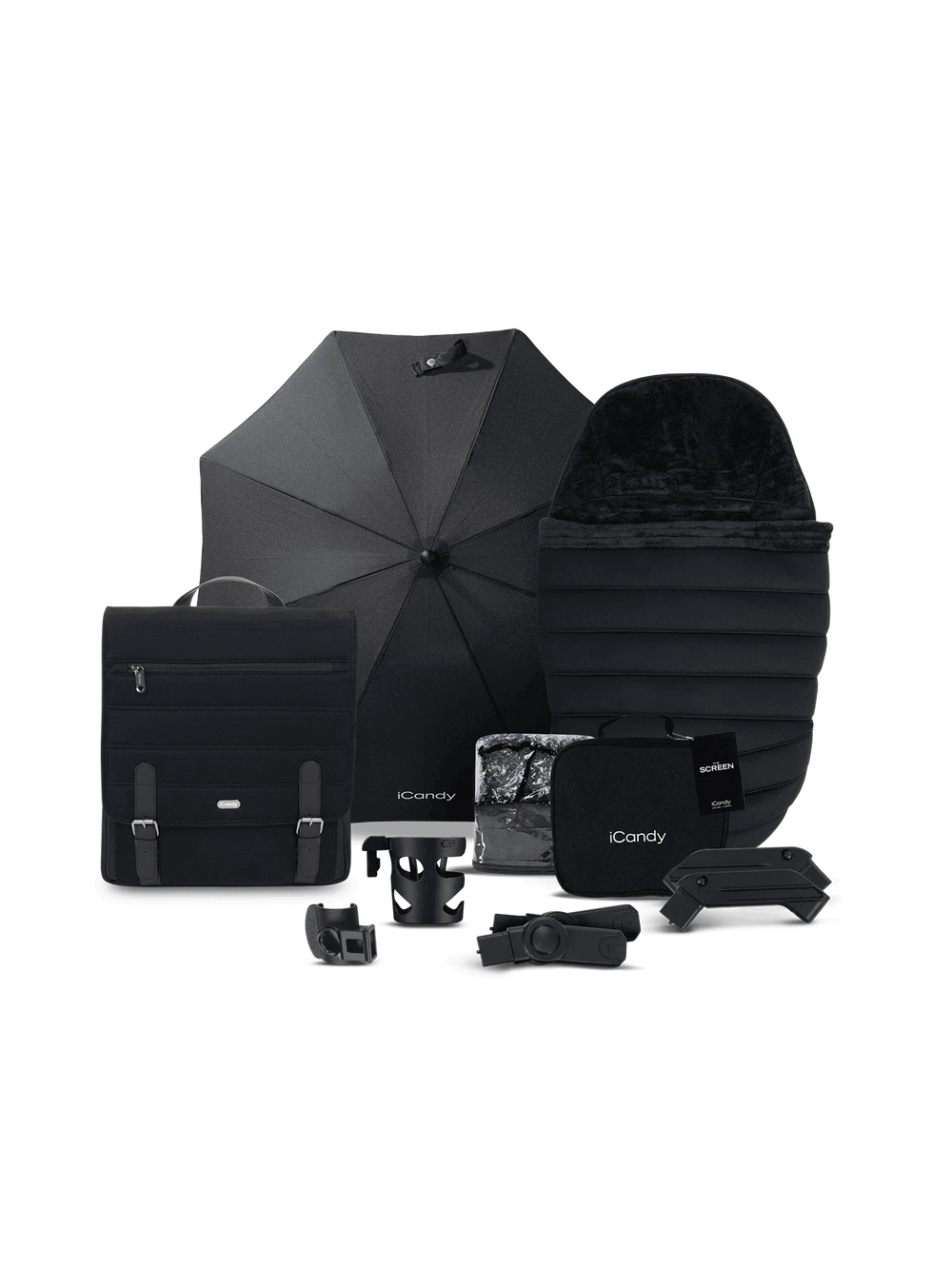 Peach 7 Black Pushchair and Carrycot - Complete Bundle