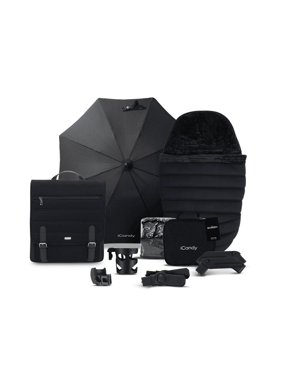 Peach 7 Black Pushchair and Carrycot - Complete Bundle