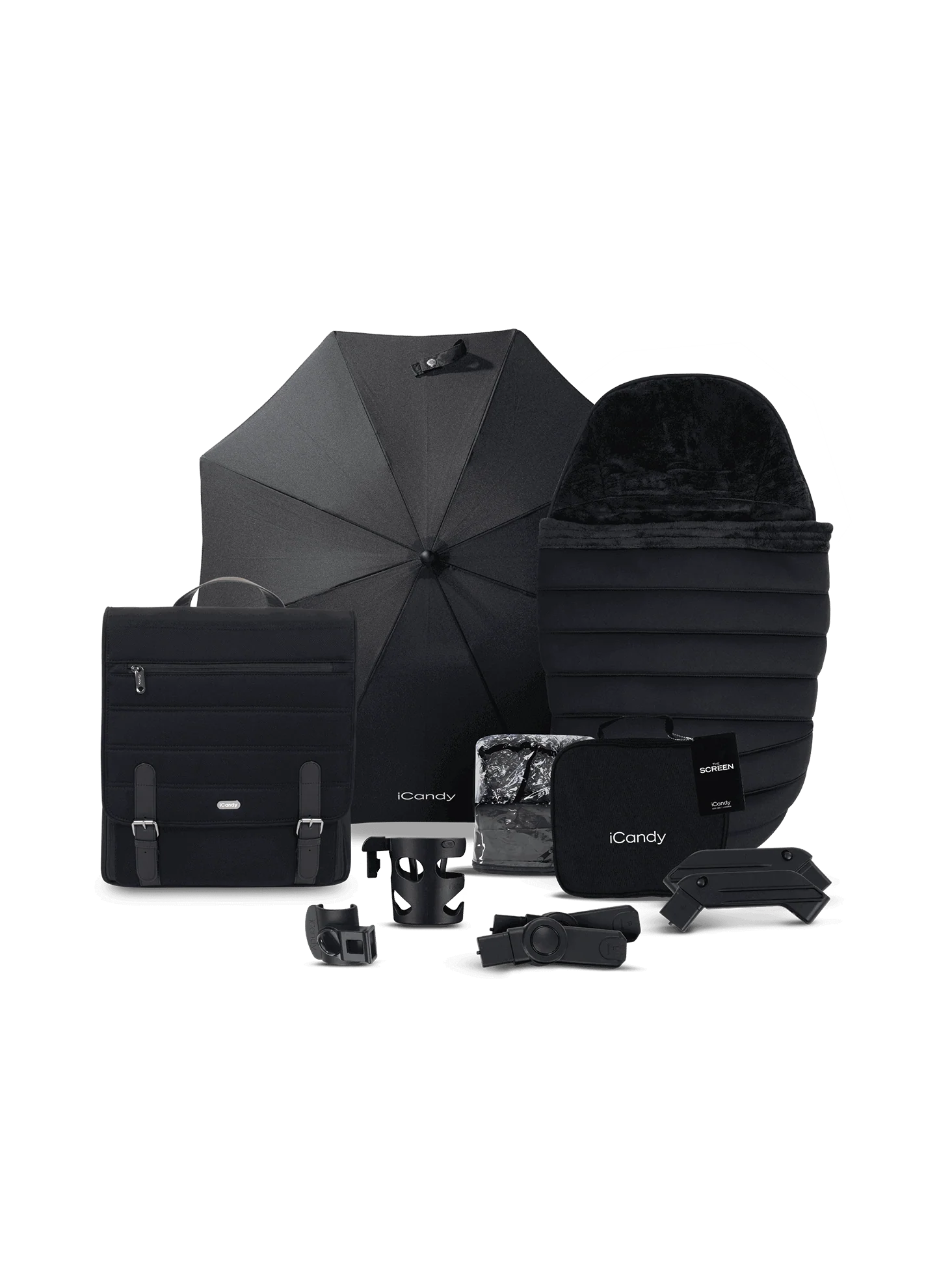 Peach 7 Black Pushchair and Carrycot - Complete Bundle